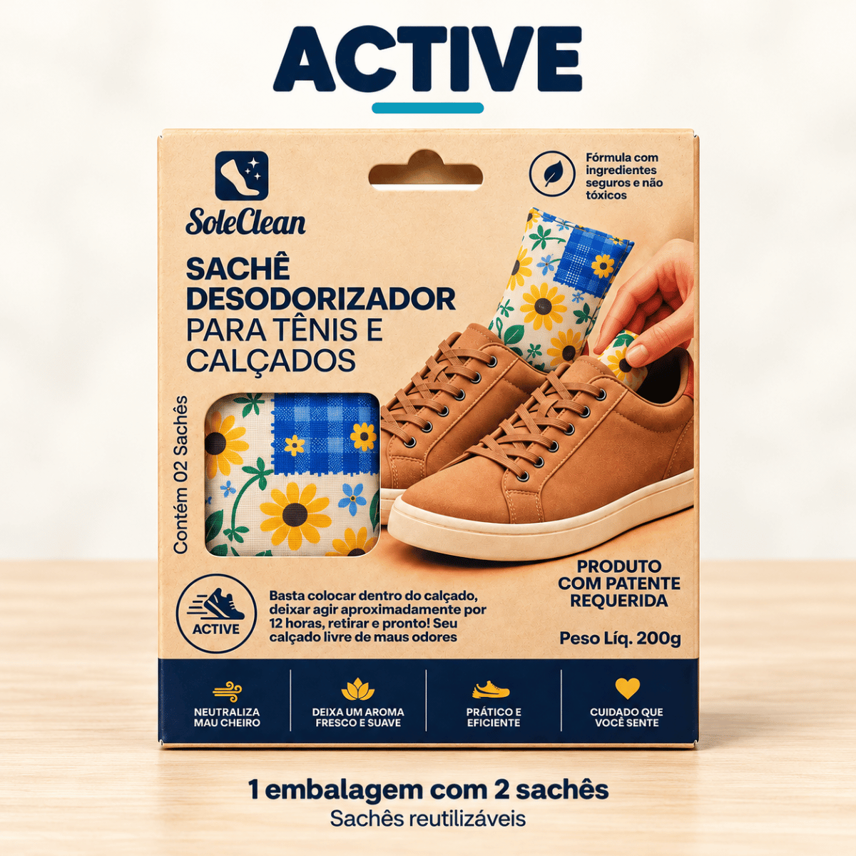 Embalagem SoleClean versão Active